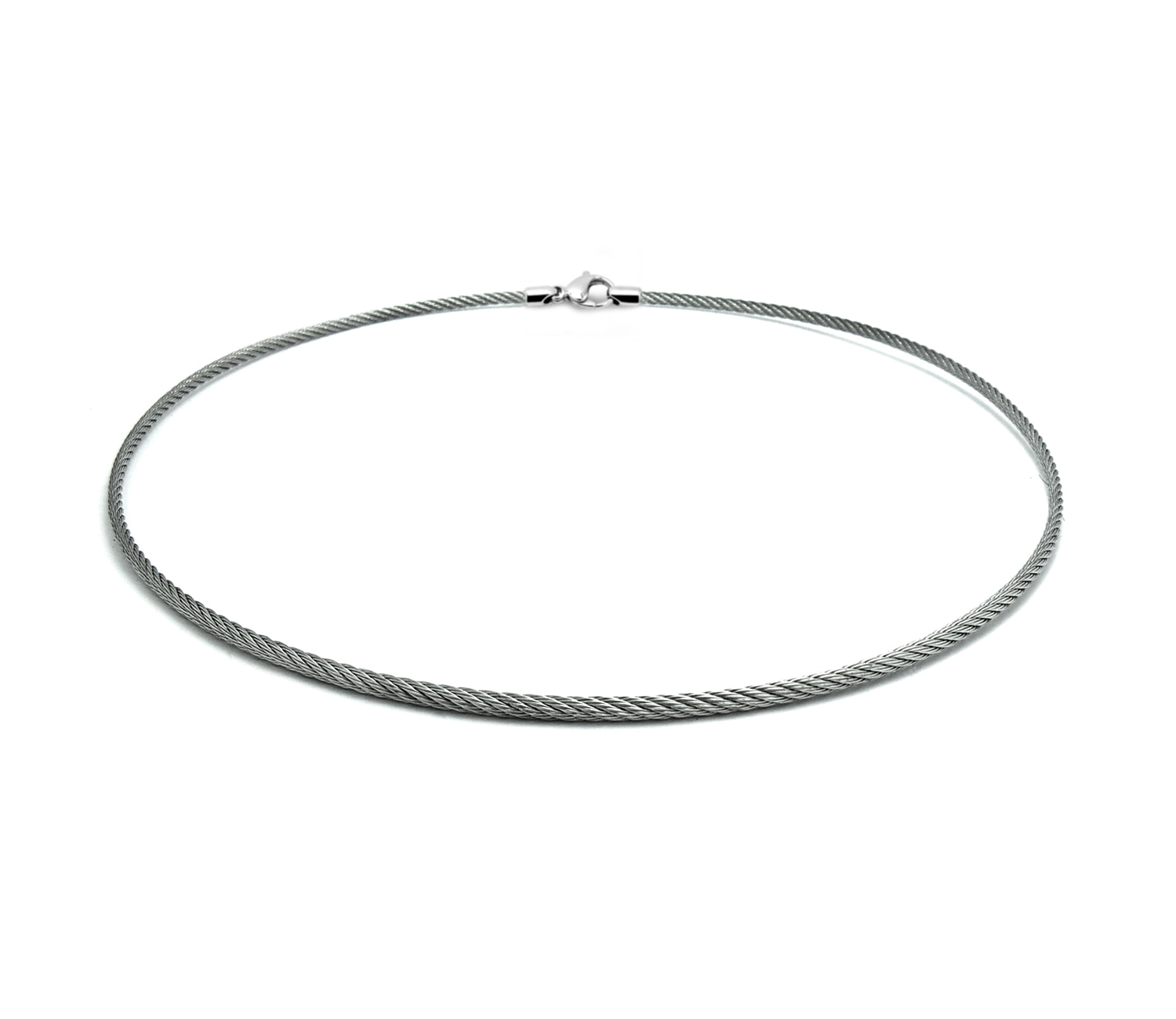 2 mm Stainless Steel Cable Wire Necklace with lobster Clasp by Taormina ...