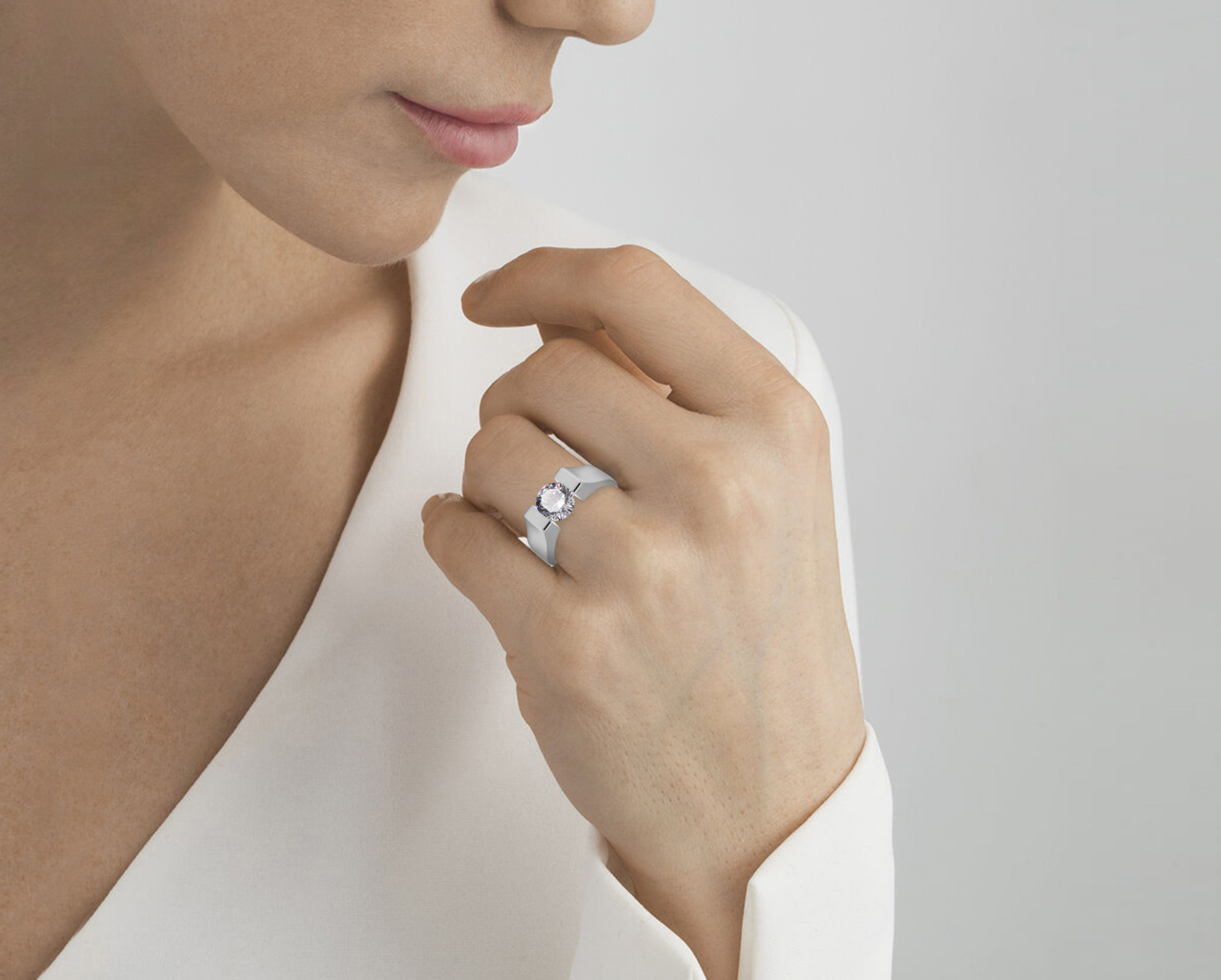 Men's Princess Cut Engagement Ring Tension Setting, 1.80Ctw VS1 GIA –  Kingofjewelry.com